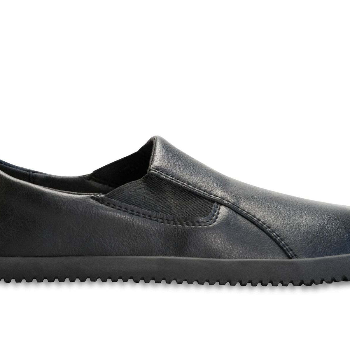 Comfortable slip on black leather shoe size 8M Men main image 4