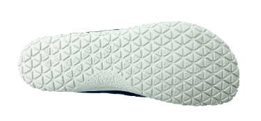White textured rubber sole with geometric triangular tread pattern.