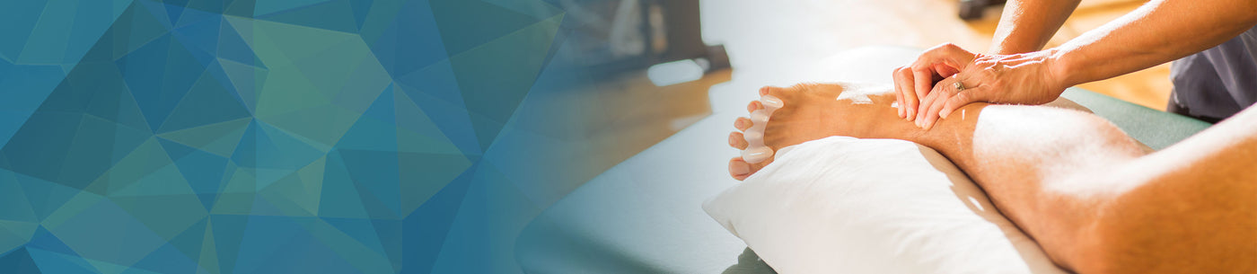 Nurse giving leg massage on calf with Correct Toes