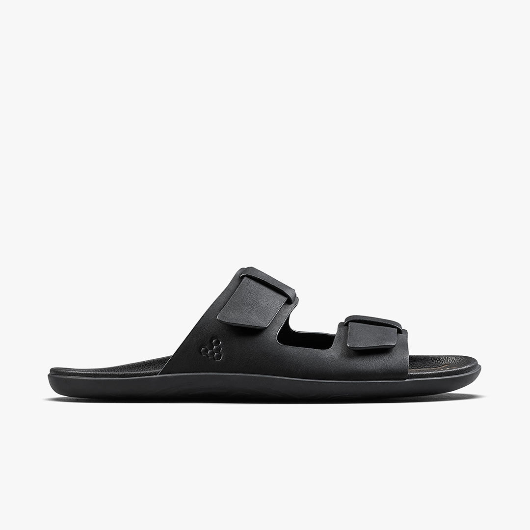 Vivobarefoot Women's Sensus Yin Slide - Obsidian Leather