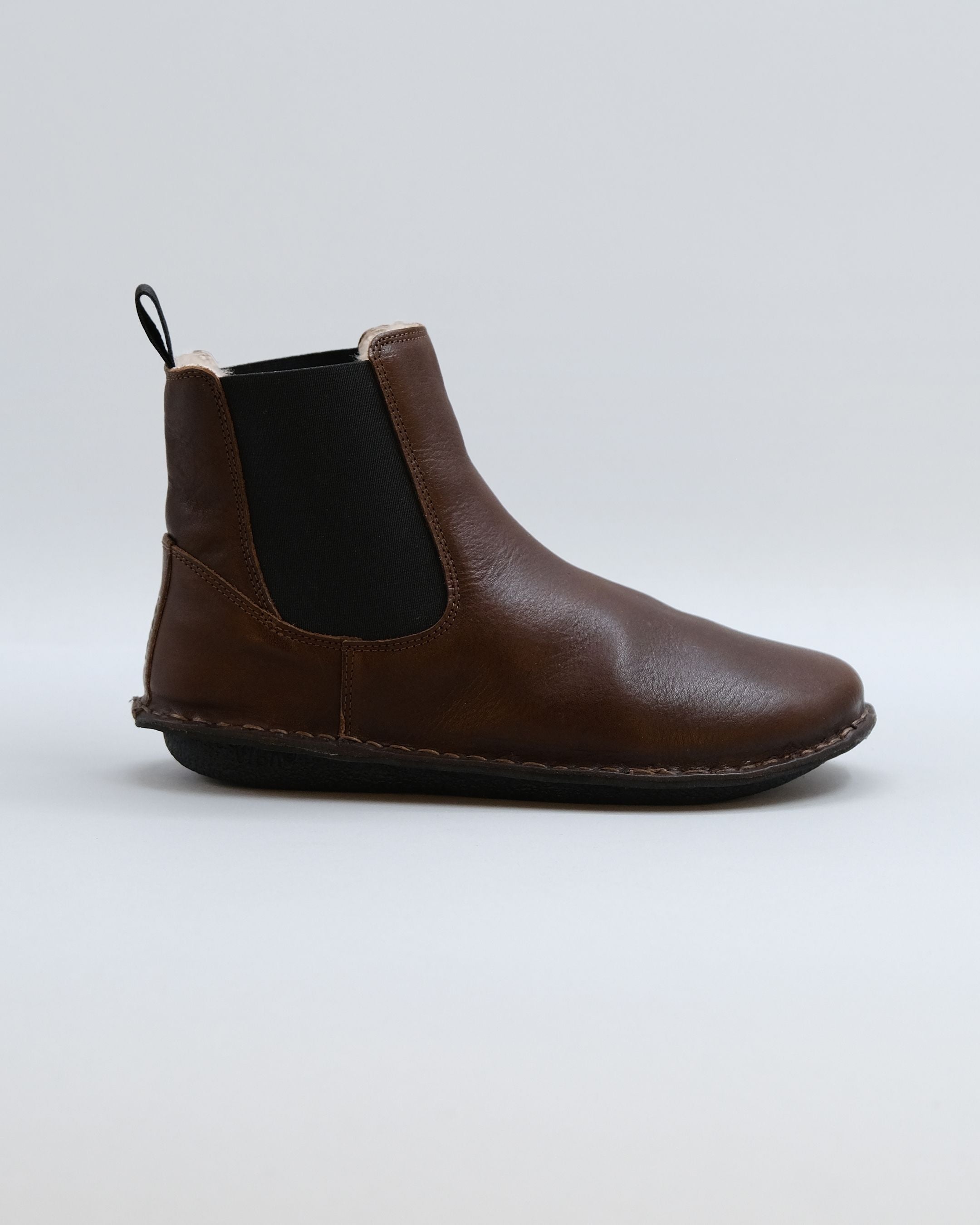 HELSINKI Leather Cocoa Brown Shearling
