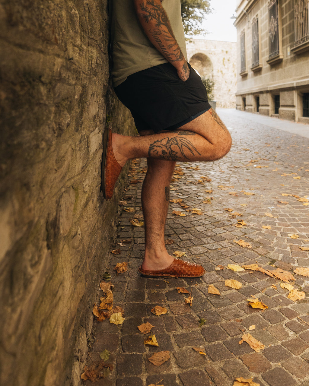 ROMA Woven Leather Cognac Brown