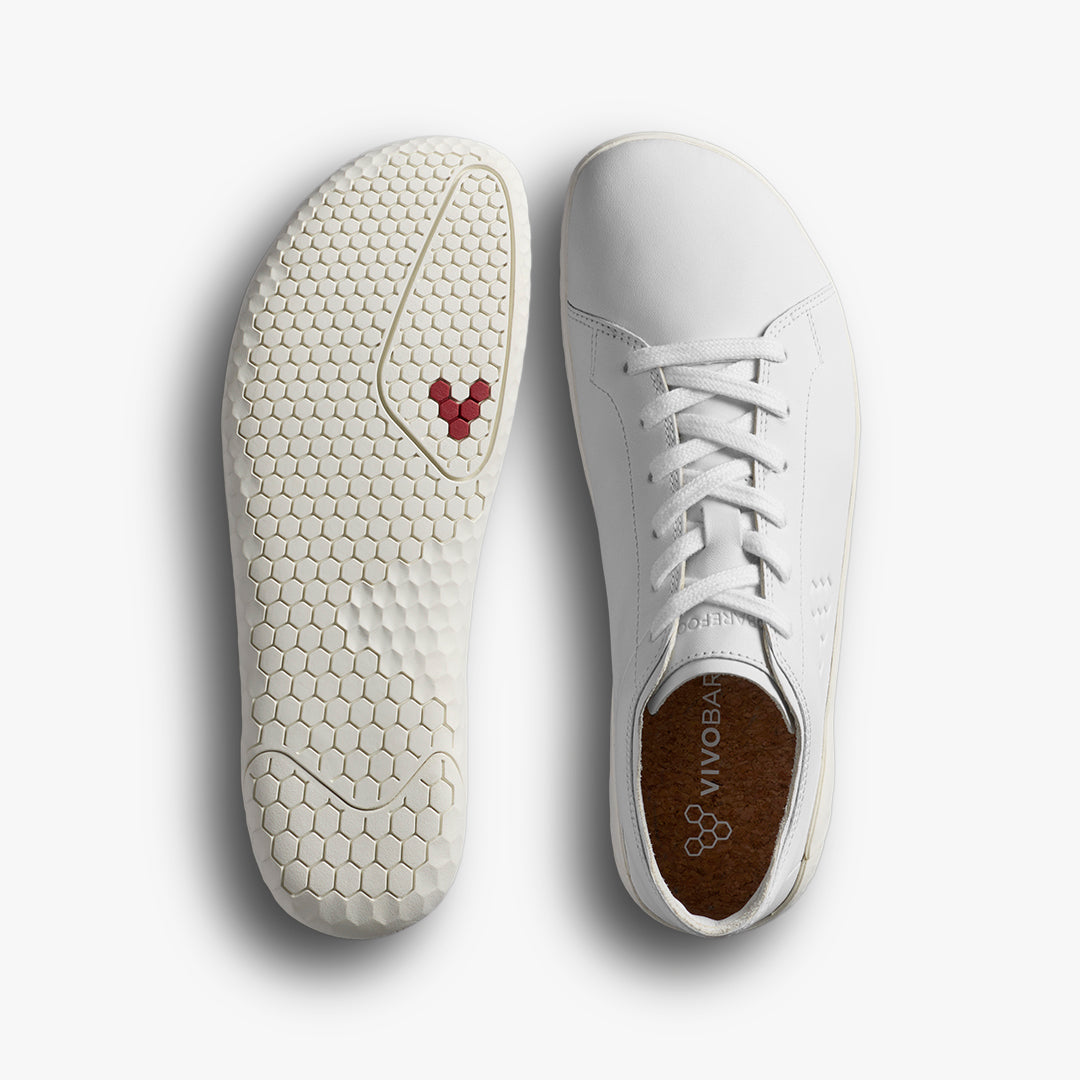 Vivobarefoot Women's Geo Court IV - Bright White Leather