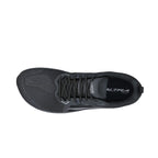 Black Altra women's Solstice XT3 athletic shoe with mesh upper and padded collar, top view.