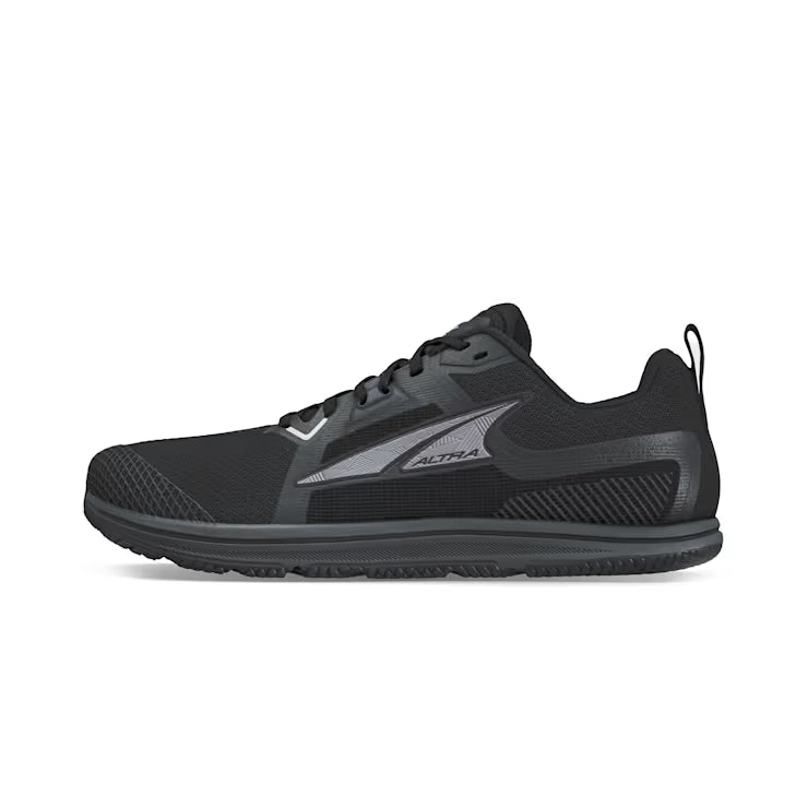 Black Altra Women's Solstice XT3 athletic shoe with mesh upper and sleek gray accents.