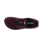 Dark purple Altra Women's Superior 7 athletic shoe with black laces and beige sole, top view.