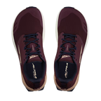 Dark purple Altra Women's Superior 7 running shoes with black laces and white soles, top view.