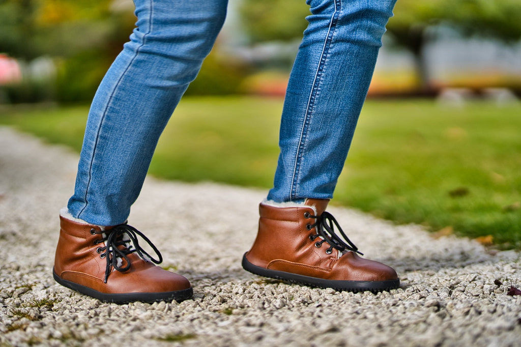 Sundara Winter Barefoot Ankle Boots - Light Brown