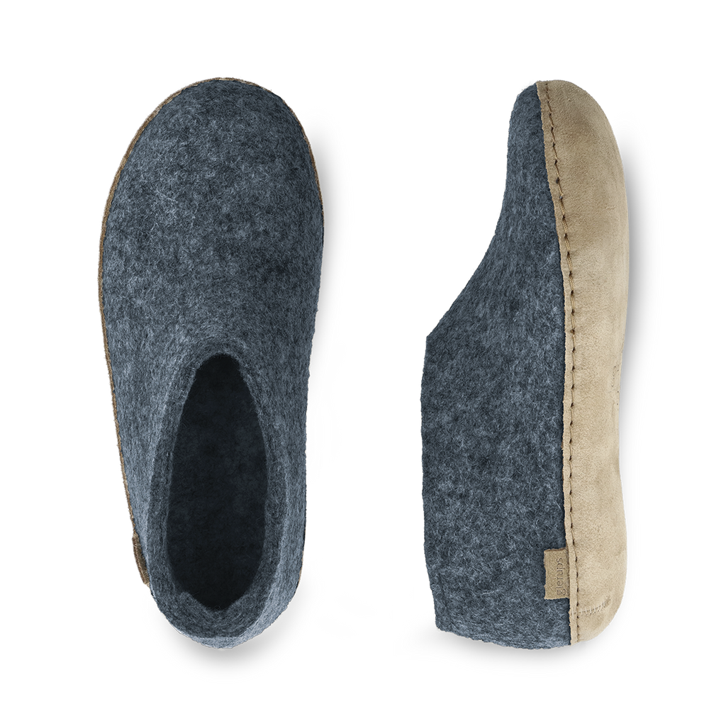 Shoe with leather sole - Denim