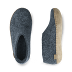 Shoe with leather sole - Denim