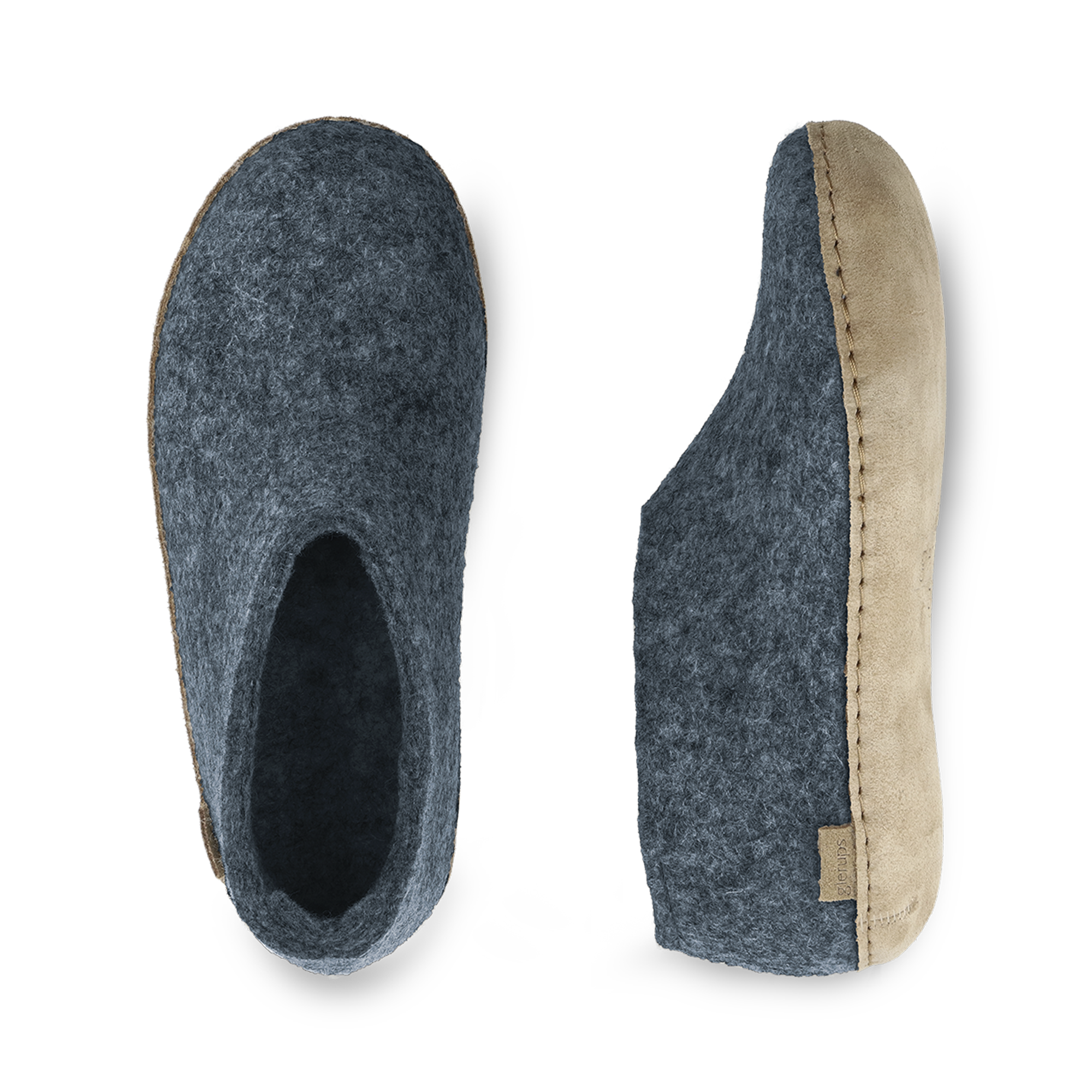 Shoe with leather sole - Denim