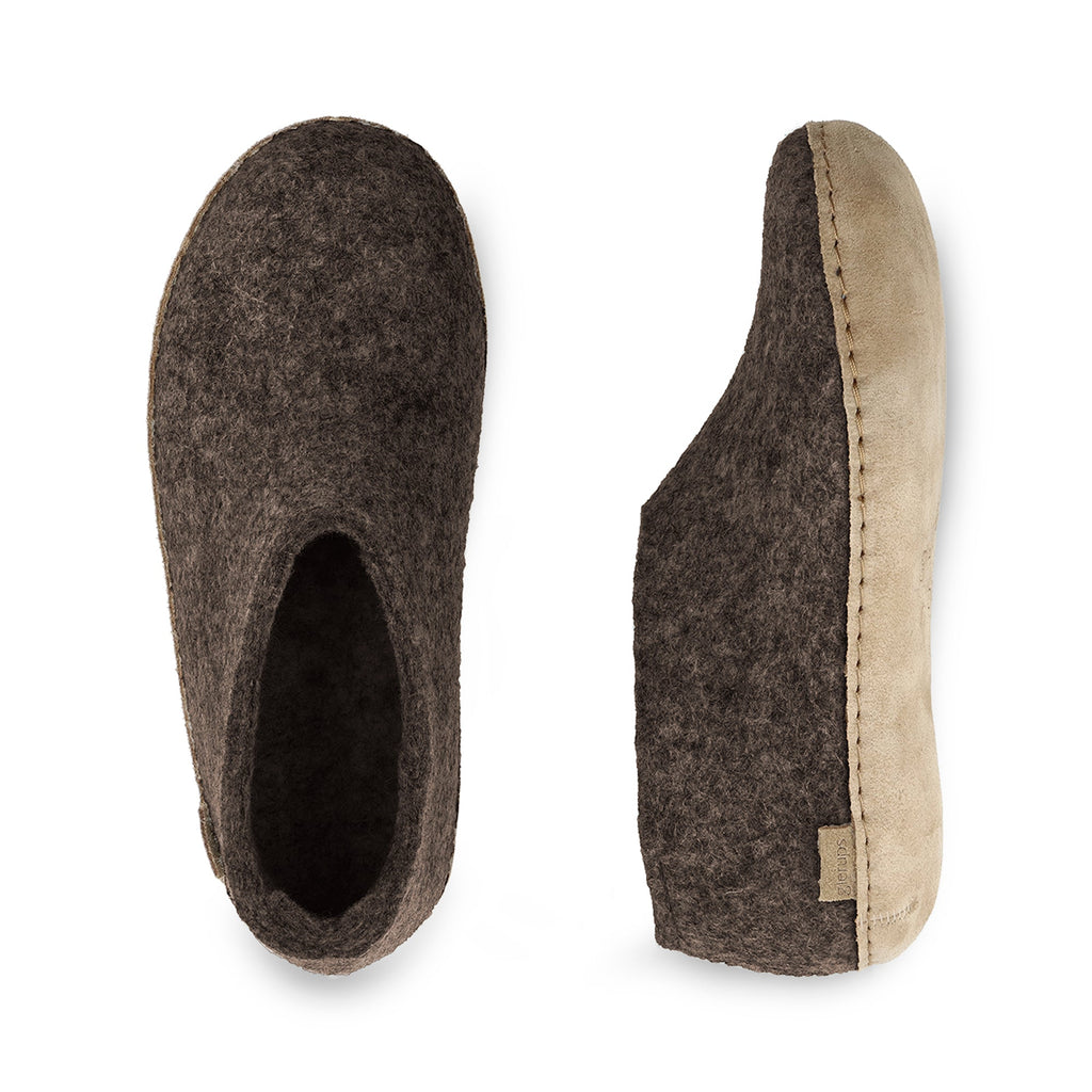 Shoe with leather sole - Chestnut