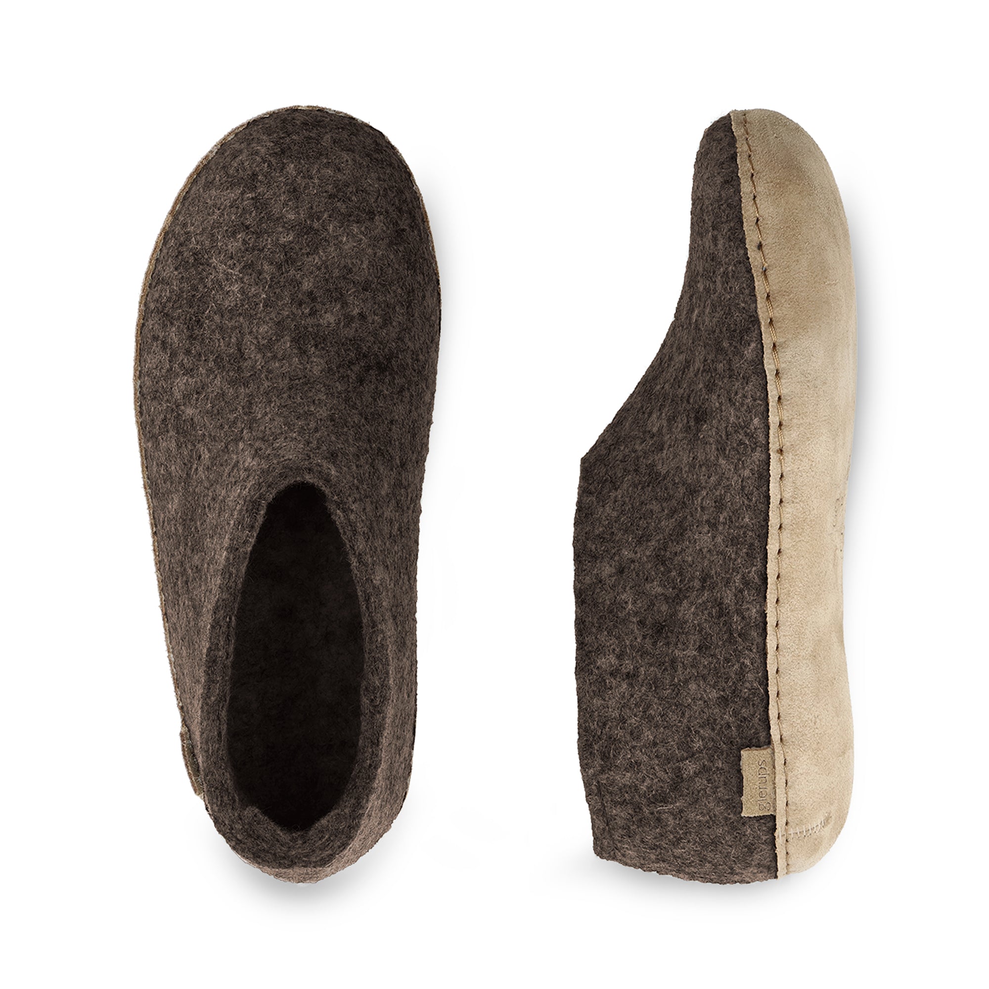 Shoe with leather sole - Chestnut