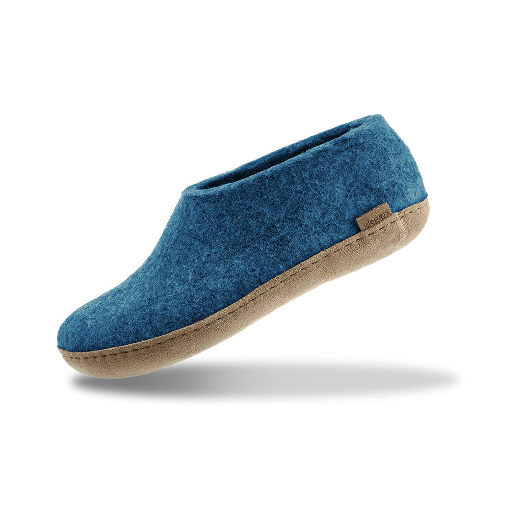 Shoe with leather sole - Petrol