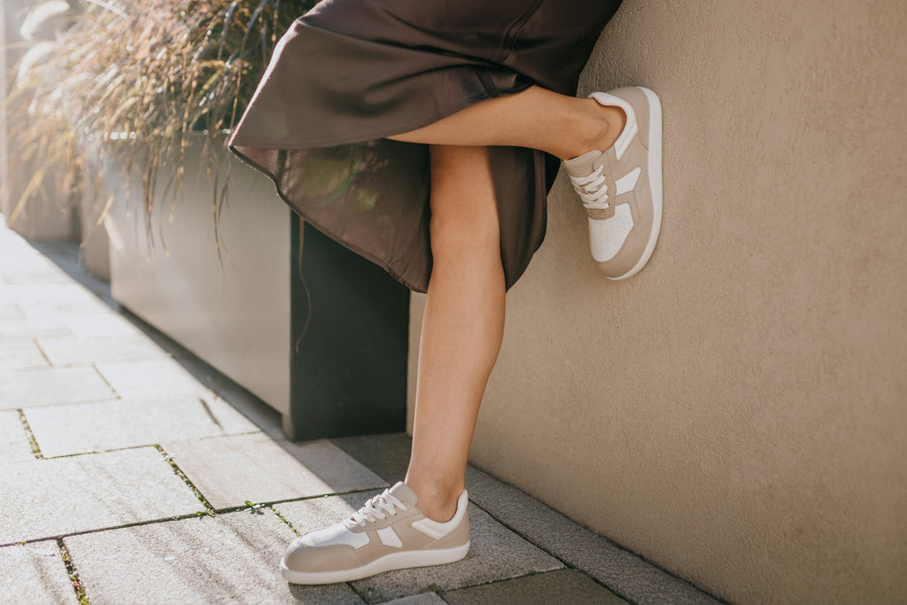 Barefoot Sneakers Yuva Beige & White