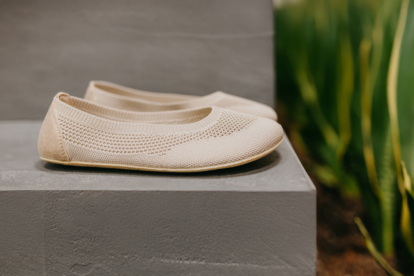 Comfort Knit Ballet Flats Softy Beige