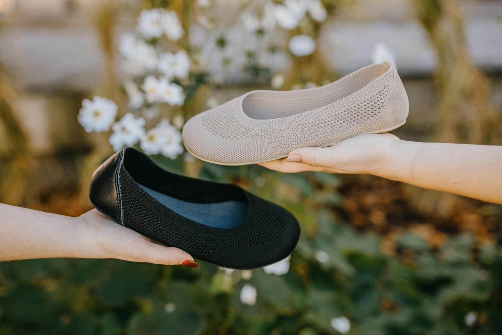 Comfort Knit Ballet Flats Softy Black