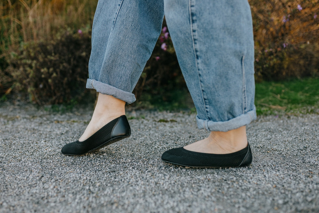 Barefoot Knit Ballet Flats Softy Black
