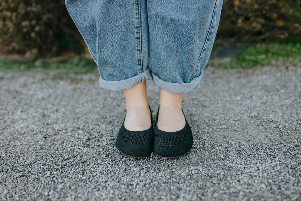 Comfort Knit Ballet Flats Softy Black