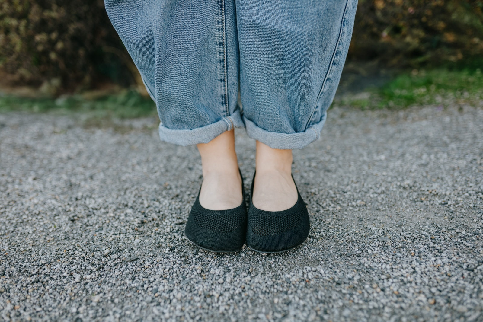 Comfort Knit Ballet Flats Softy Black