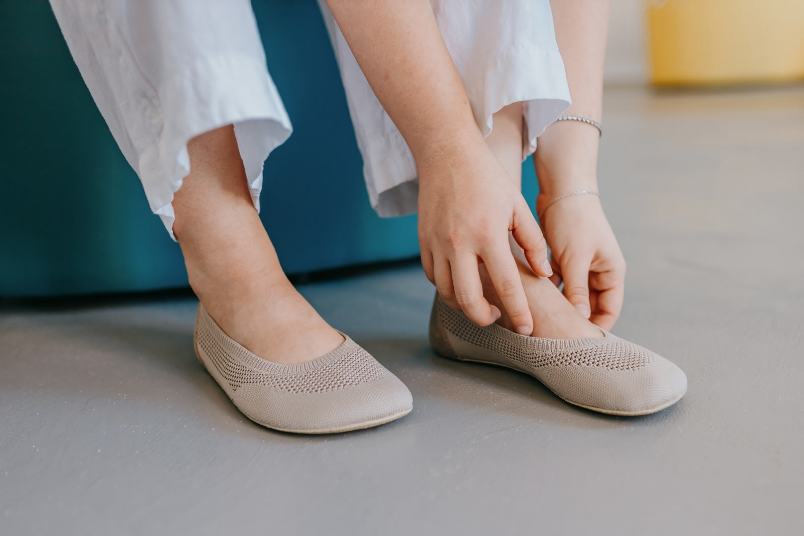 Comfort Knit Ballet Flats Softy Beige