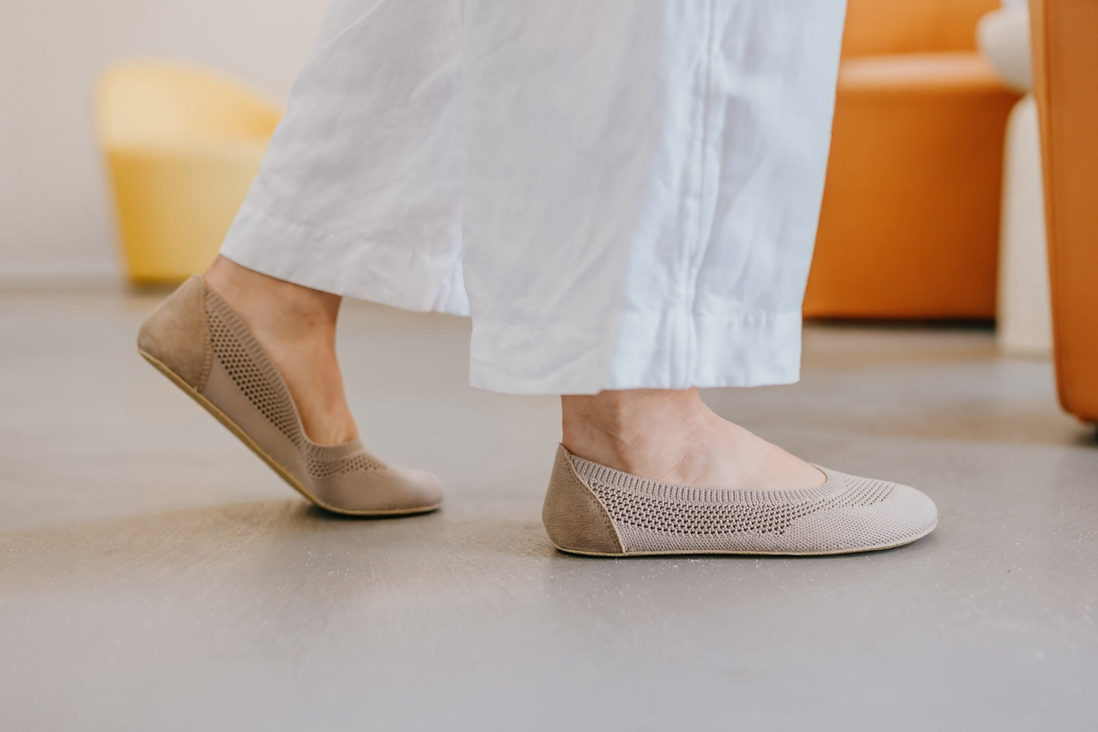 Barefoot Knit Ballet Flats Softy Beige