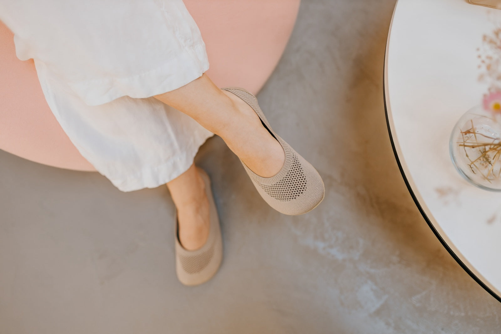 Barefoot Knit Ballet Flats Softy Beige