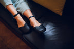 Ballerina barefoot black dress shoes