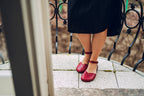 Ballerina barefoot burgundy dress shoes