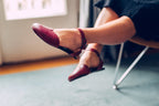 Ballerina barefoot burgundy dress shoes