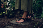 Simple barefoot black sandals
