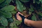 Simple barefoot black sandals