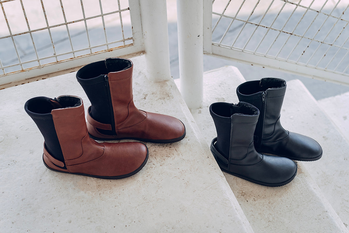 Winter Barefoot Mid-Calf Boots - Black