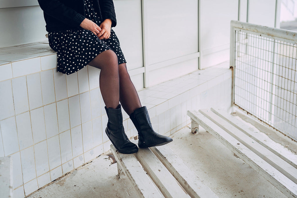 Winter Barefoot Mid-Calf Boots - Black
