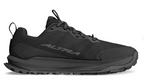Black Altra Lone Peak 9 Wide men's trail running shoe with textured sole and lace-up design.