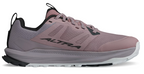 Purple Altra women's athletic shoe with wide fit, black logo, breathable mesh upper, and textured sole.