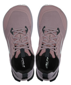 Purple Altra Women's Lone Peak 9 Wide trail running shoes with mesh upper and black accents, top view.