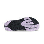 Black and lavender trail running shoe sole with textured grip and Altra logo.