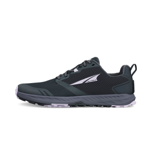 Black Altra Women's Superior 7 athletic shoe with white logo and cushioned sole.