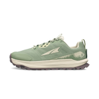 Green Altra Lone Peak 9 Wide women's trail running shoe with beige accents and rugged outsole.