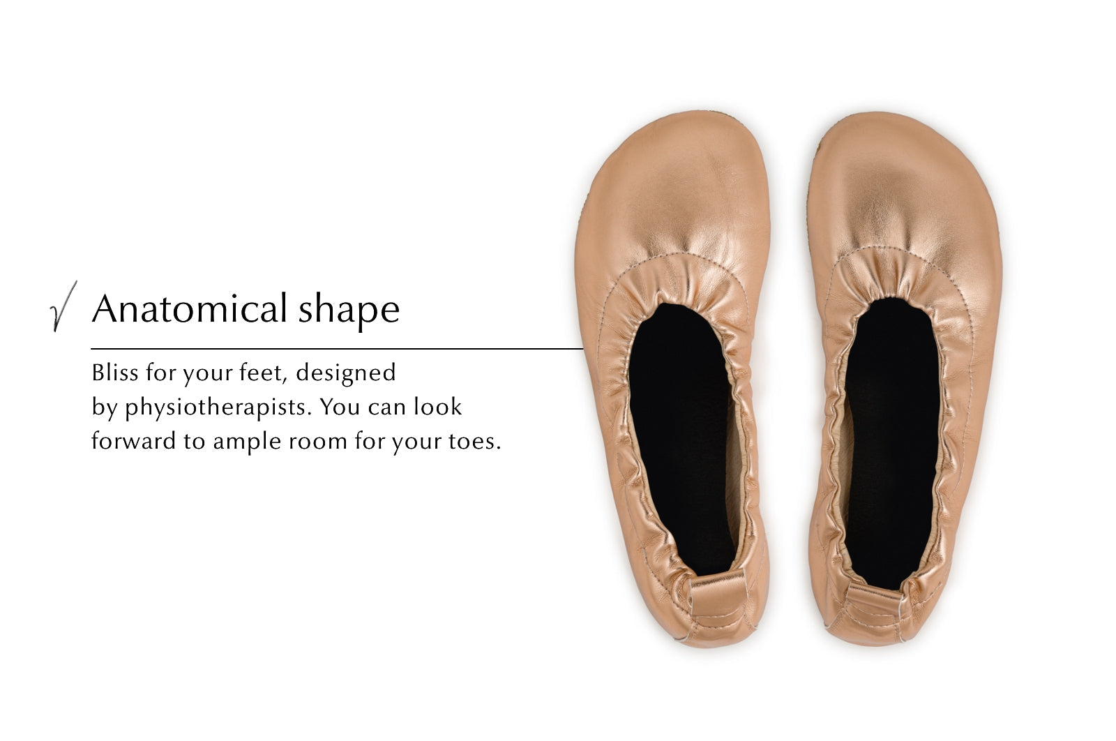 Barefoot dress shoes Chic rosegold