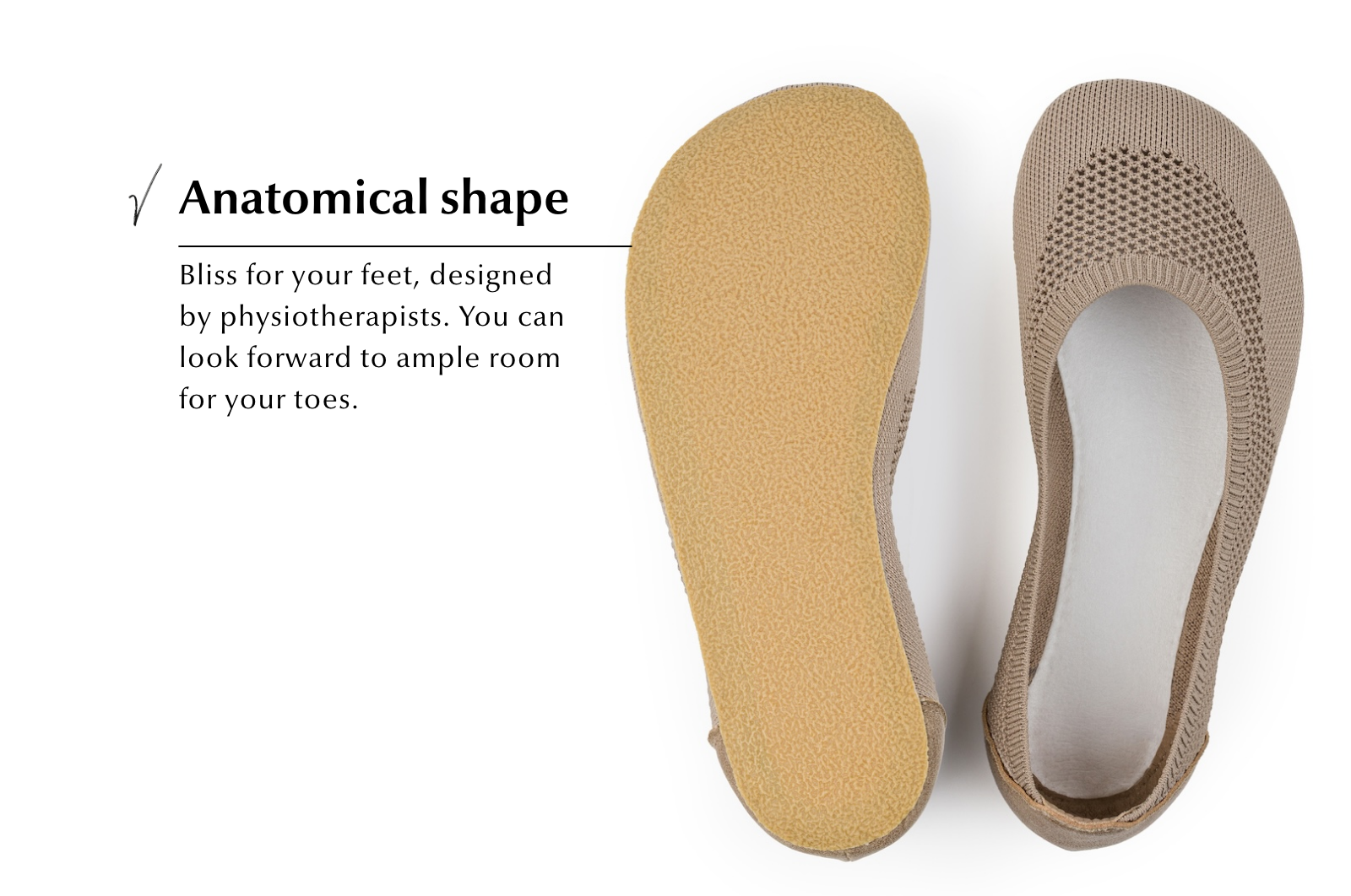 Comfort Knit Ballet Flats Softy Beige