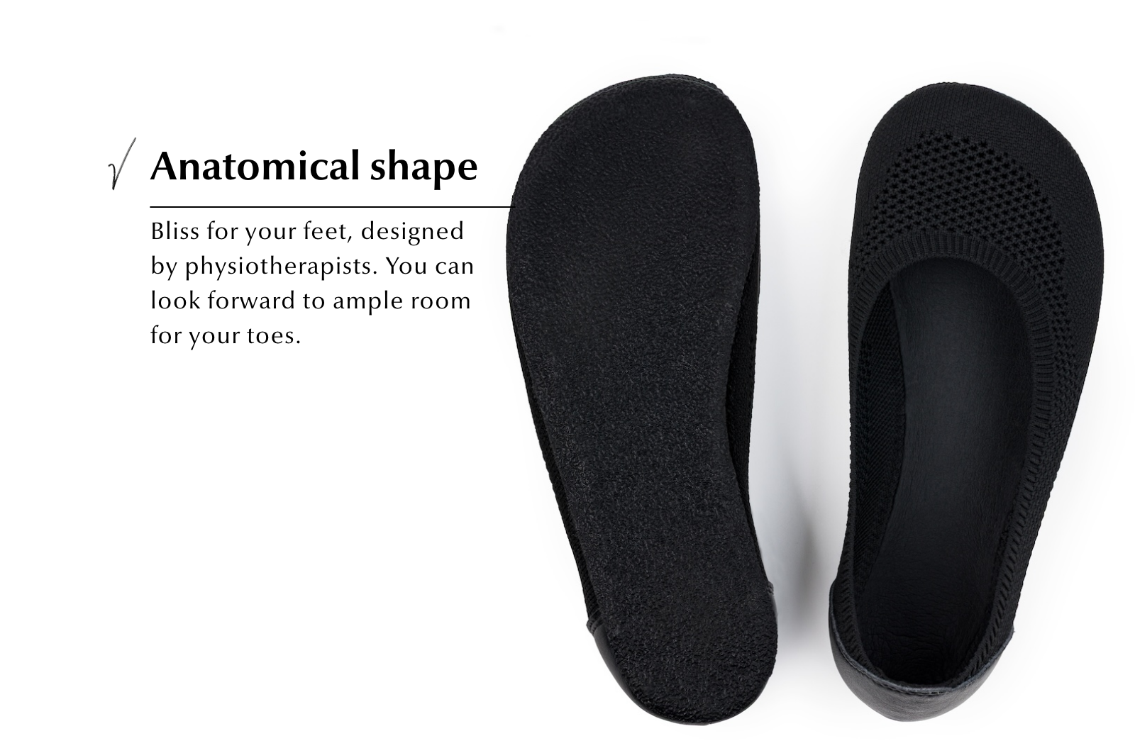 Comfort Knit Ballet Flats Softy Black