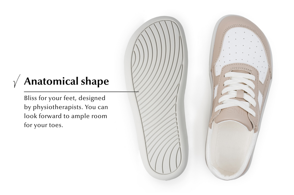 Barefoot Sneakers Yuva Beige & White