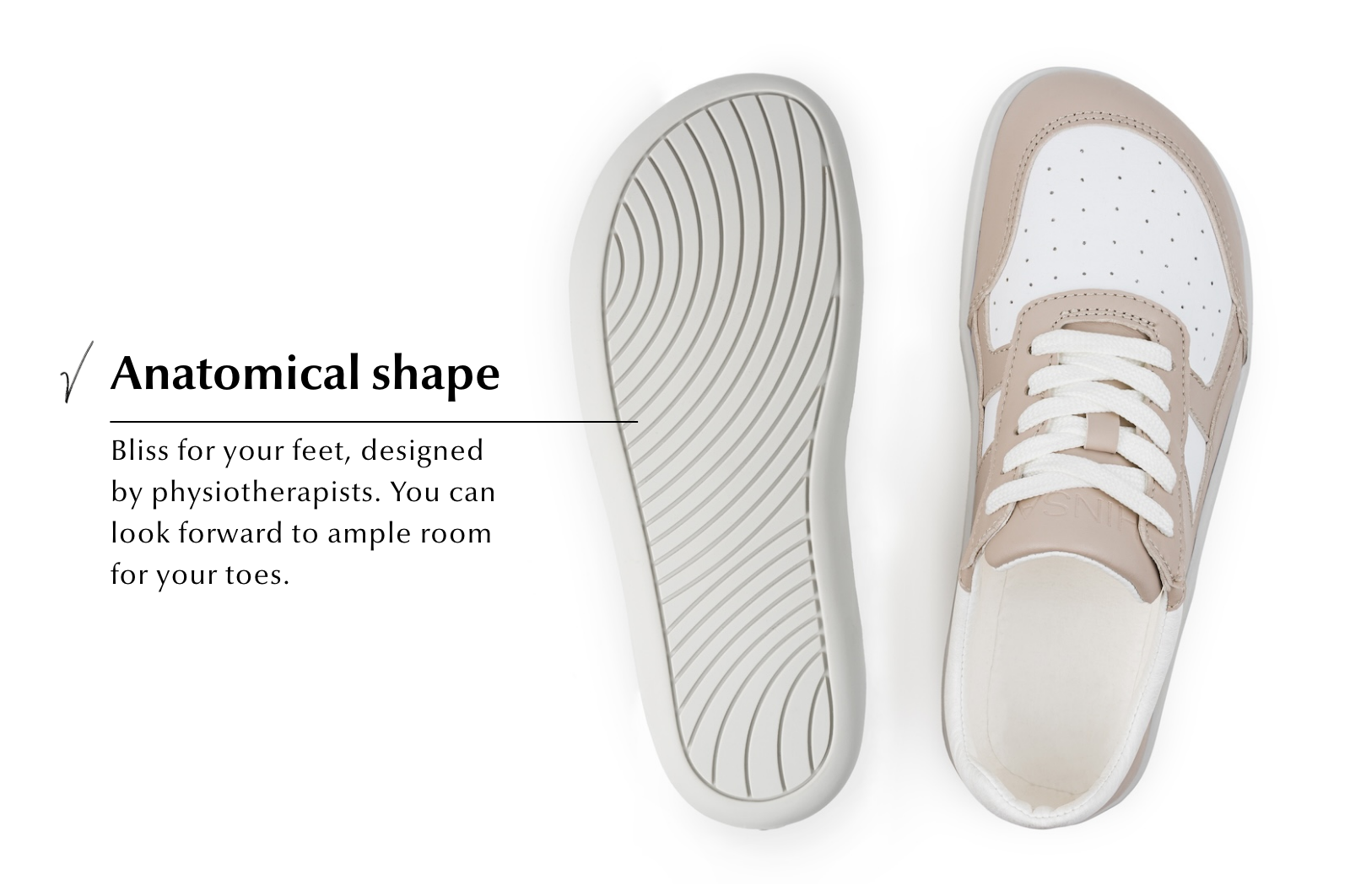 Barefoot Sneakers Yuva Beige & White
