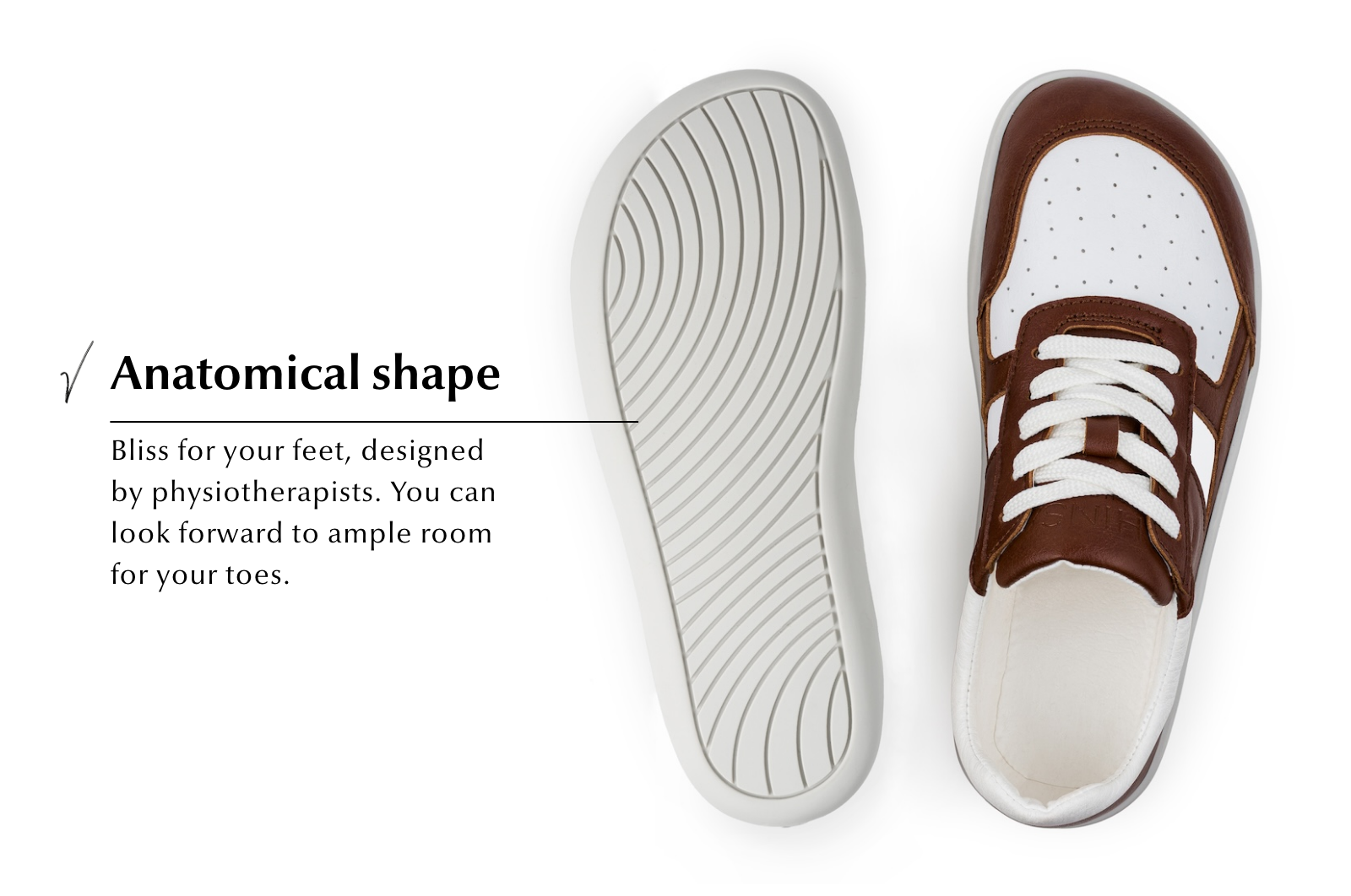 Barefoot Sneakers Yuva Brown & White