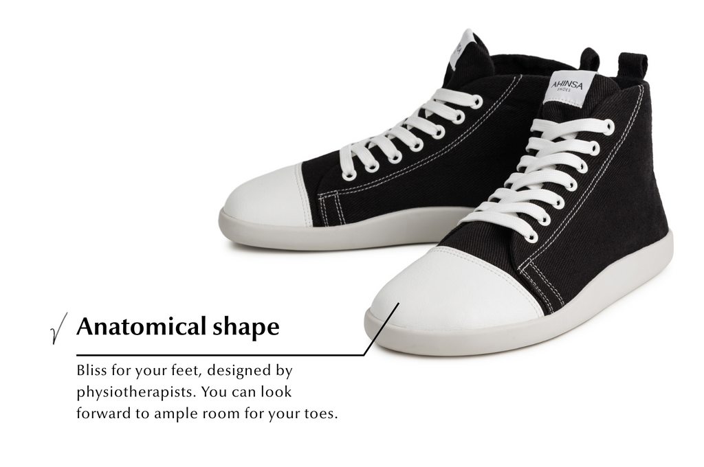 barefoot sneakers Street high-top – Black Hemp