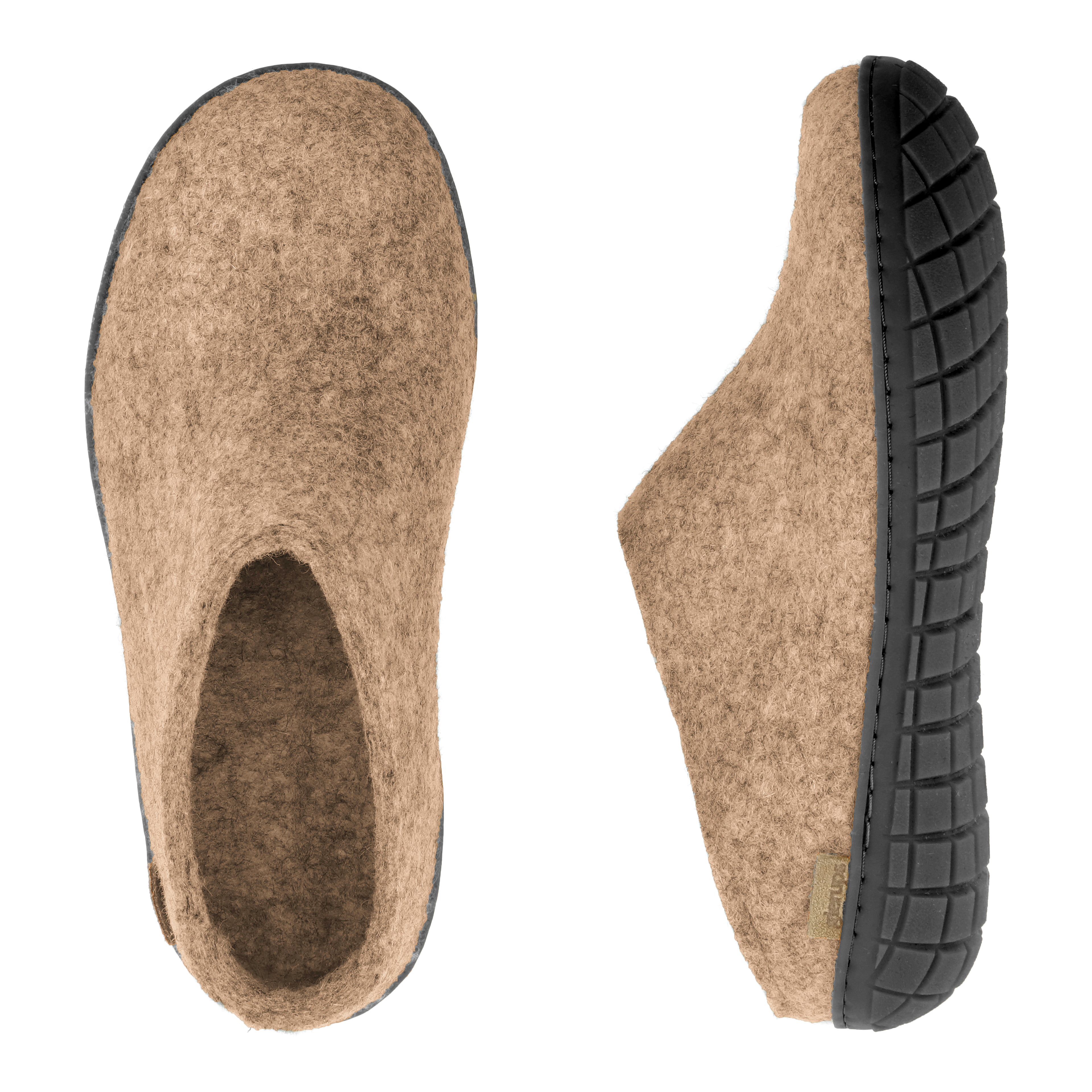 Slip-on with natural rubber sole - black - Sand