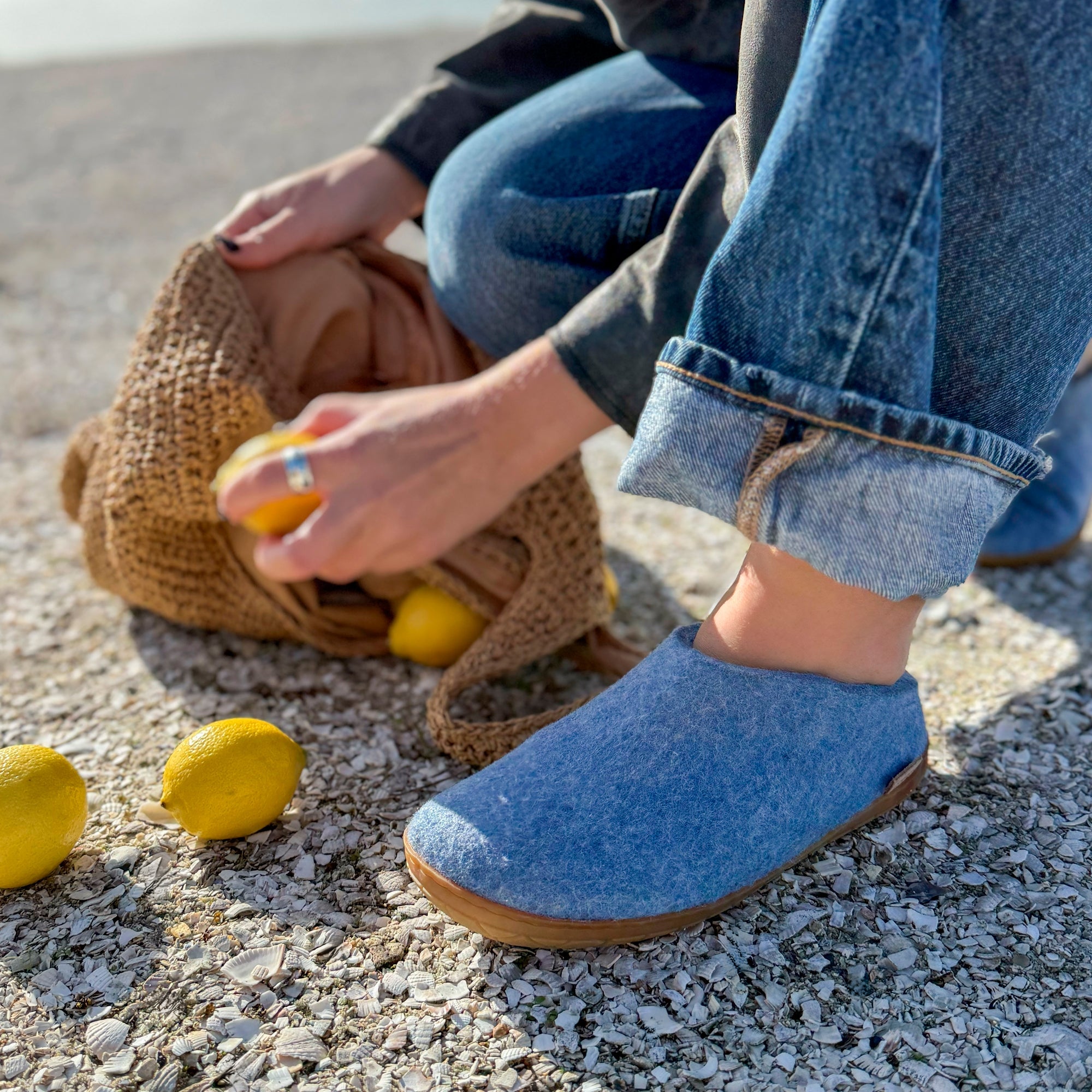 Slip-on with natural rubber sole - honey - Sky