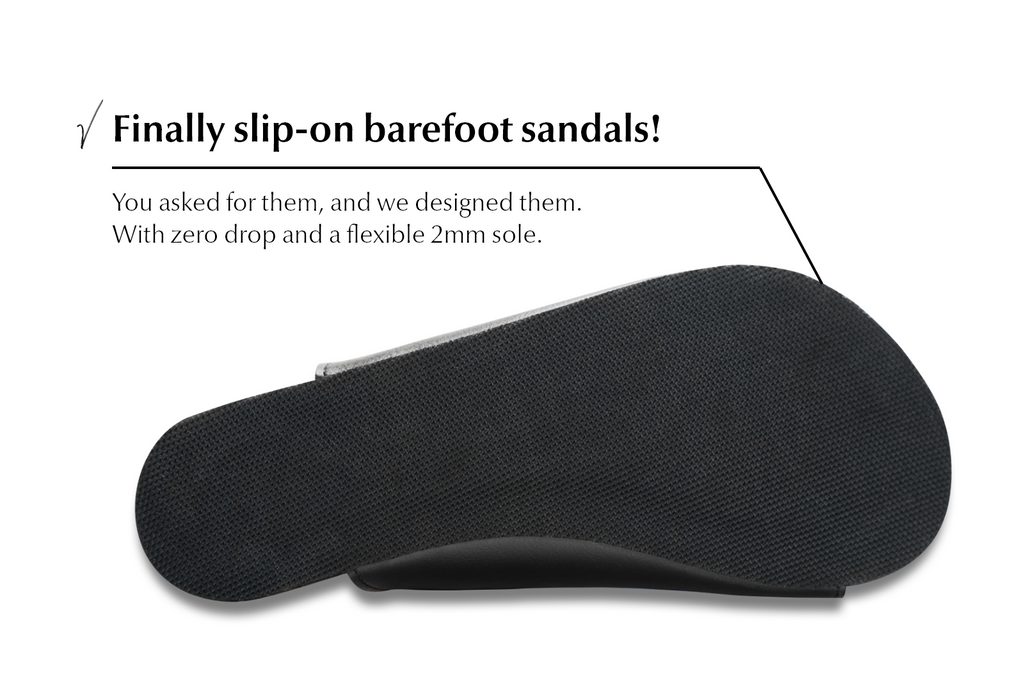 barefoot slip-on sandals black